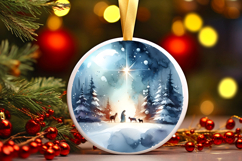 Round Christmass Ornament Sublimation|Clipart Product Image 1