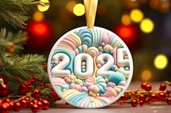 2025 Large Text Round Ornament Sublimation PNG Product Image 3