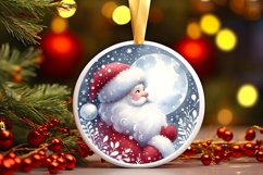 Watercolor Santa Round Christmas Image PNG Product Image 3