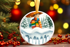 Round Christmass Ornament Sublimation|Clipart Product Image 1
