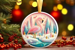 Round Christmas Ornament Sublimation|Clipart Product Image 3