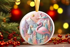 Round Christmas Ornament Sublimation|Clipart Product Image 1