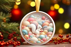 Round Christmas Ornament Sublimation|Clipart Product Image 3