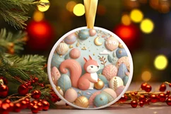 Round Christmas Ornament Sublimation|Clipart Product Image 3