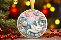 Round Christmas Ornament Sublimation|Clipart Product Image 3