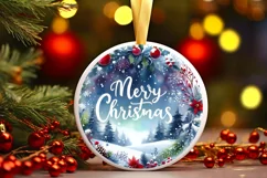 Winter Scene with Merry Christmas Sublimation PNG Product Image 3