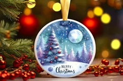 Winter Scene with Merry Christmas Sublimation PNG Product Image 3