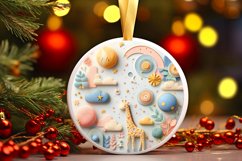 Round Christmas Ornament Sublimation|Clipart Product Image 3