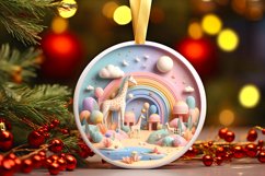 Round Christmas Ornament Sublimation|Clipart Product Image 3