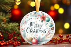Round Christmass Ornament Sublimation|Clipart Product Image 1