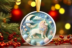 Round Christmas Ornament Sublimation|Clipart Product Image 3