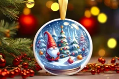Melting 3D Gnome Winter Scene Sublimation PNG Product Image 1