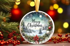3D Merry Christmas Winter Scene Sublimation PNG Product Image 1