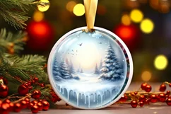 3D Flowers Winter Scene Sublimation PNG Product Image 3