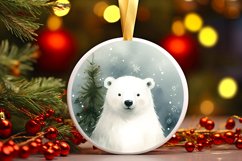 Watercolor Round Christmas Ornament Sublimation PNG Product Image 3