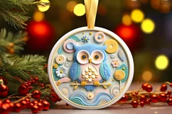 Round Christmas Ornament Sublimation|Clipart Product Image 3