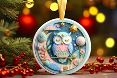 Round Christmas Ornament Sublimation|Clipart Product Image 3