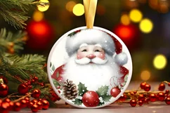 Winter Snowflake Round Ornament Sublimation PNG Product Image 3