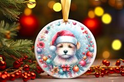 Colorful Pastel Dog Christmas Ornament PNG Product Image 3
