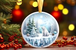 Winter Polar Bear Ornament Sublimation PNG Product Image 3