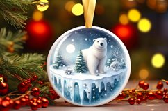 Winter Polar Bear Ornament Sublimation PNG Product Image 1
