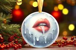 Winter Sexy Lips Ornament Sublimation PNG Product Image 3