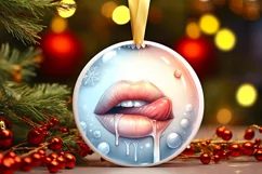 Winter Sexy Lips Ornament Sublimation PNG Product Image 3