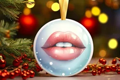 Winter Sexy Lips Ornament Sublimation PNG Product Image 1