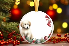 Winter Dog Ornament Sublimation PNG Product Image 1