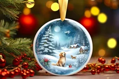 Winter Dog Ornament Sublimation PNG Product Image 1