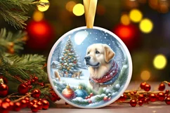 Winter Dog Ornament Sublimation PNG Product Image 1