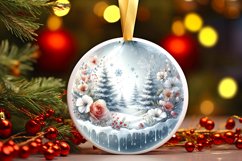 Winter Flowers Ornament Sublimation PNG Product Image 3