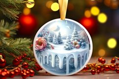 Winter Flowers Ornament Sublimation PNG Product Image 1