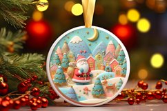 Round Christmas Ornament Sublimation|Clipart Product Image 1