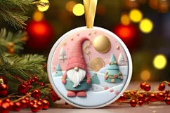 Round Christmas Ornament Sublimation|Clipart Product Image 1
