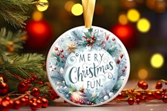 Frosty Fun Christmas Ornament Sublimation PNG Product Image 3