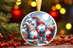 Winter Gnomes Round Ornament Sublimation PNG Product Image 3