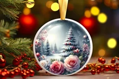Winter Scene with Flowers Sublimation PNG Product Image 1