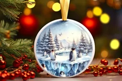 Winter Penguin Ornament Sublimation PNG Product Image 3
