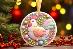 Round Christmas Ornament Sublimation|Clipart Product Image 1