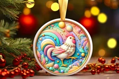 Round Christmas Ornament Sublimation|Clipart Product Image 3