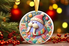 Round Christmas Ornament Sublimation|Clipart Product Image 3