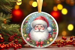 Santa Winter Watercolor Christmas Ornament Sublimation PNG Product Image 3