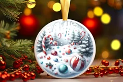 Melting Winter Scene with Candies Ornament PNG Product Image 3