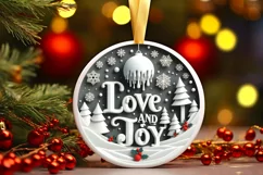 Love and Joy Round Melting Winter Scene Vector PNG Product Image 1