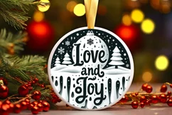 Love and Joy Round Melting Winter Scene Vector PNG Product Image 3
