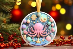 Round Christmas Ornament Sublimation|Clipart Product Image 3