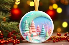 Pastell 3D Winter Scene Sublimation PNG Product Image 3