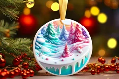 Pastell 3D Winter Scene Sublimation PNG Product Image 1