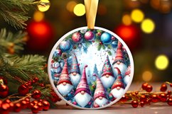 Winter Gnomes Watercollor Christmas Ornament Sublimation Product Image 3
